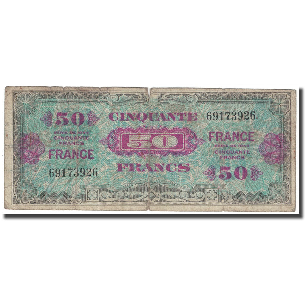 Frankreich, 50 Francs, 1945 Verso France, 1945, S, Fayette:VF 24.1, KM:122a
