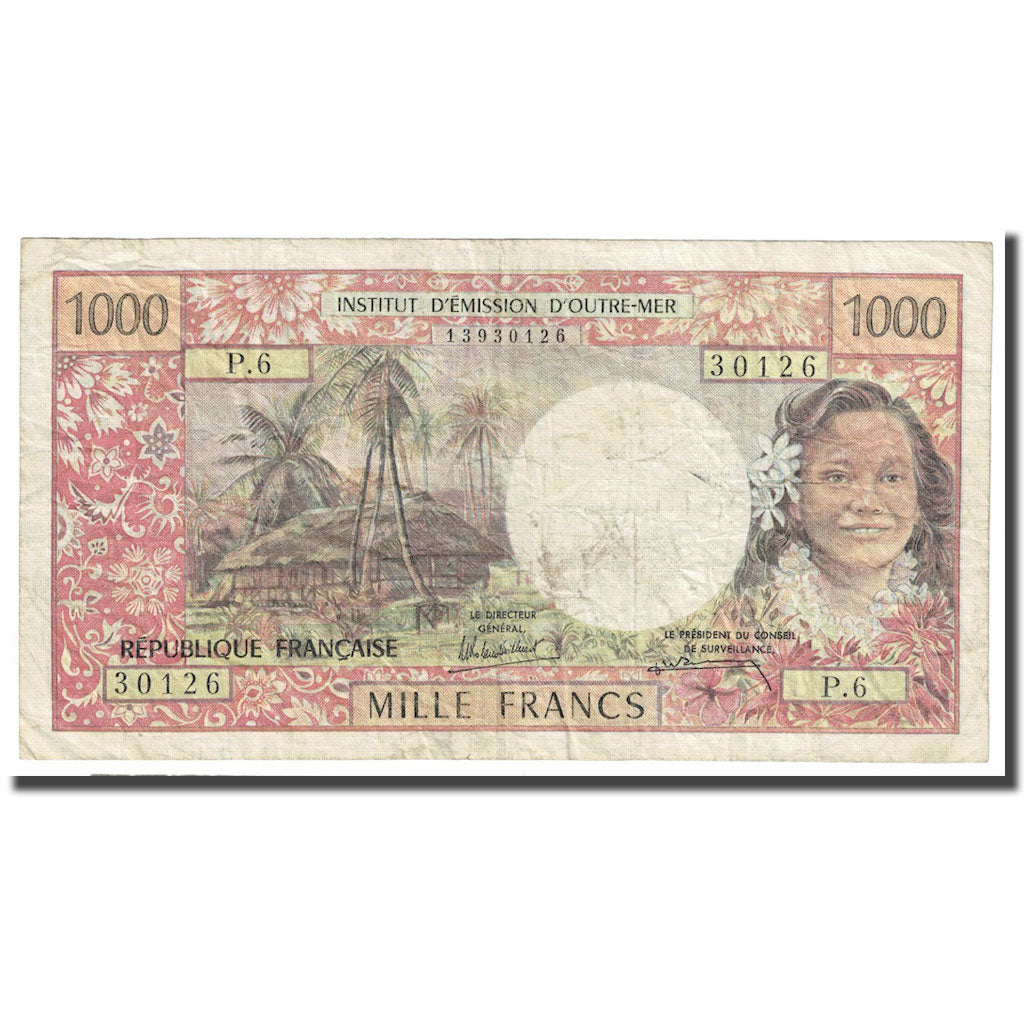 Banconote, Tahiti, 1000 Francs, 1985, KM:27d, MB