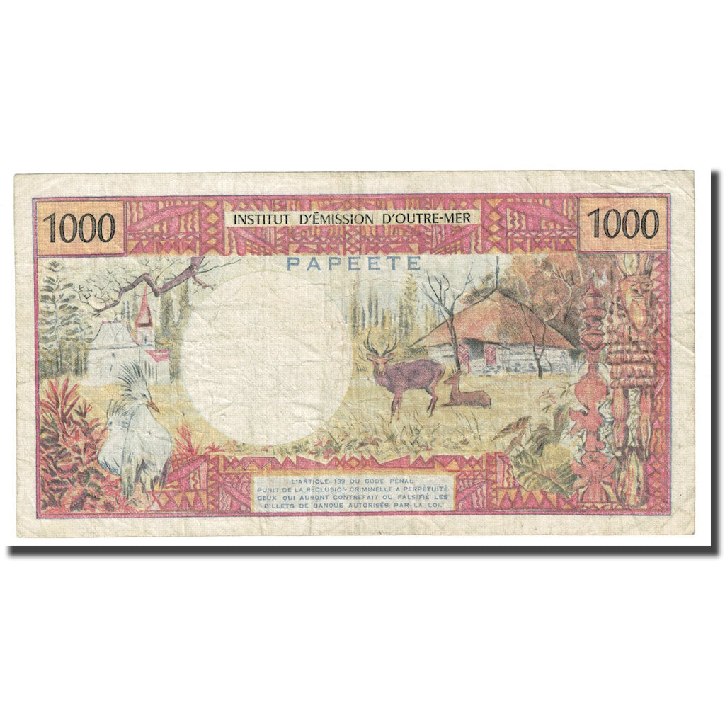 Banconote, Tahiti, 1000 Francs, 1985, KM:27d, MB