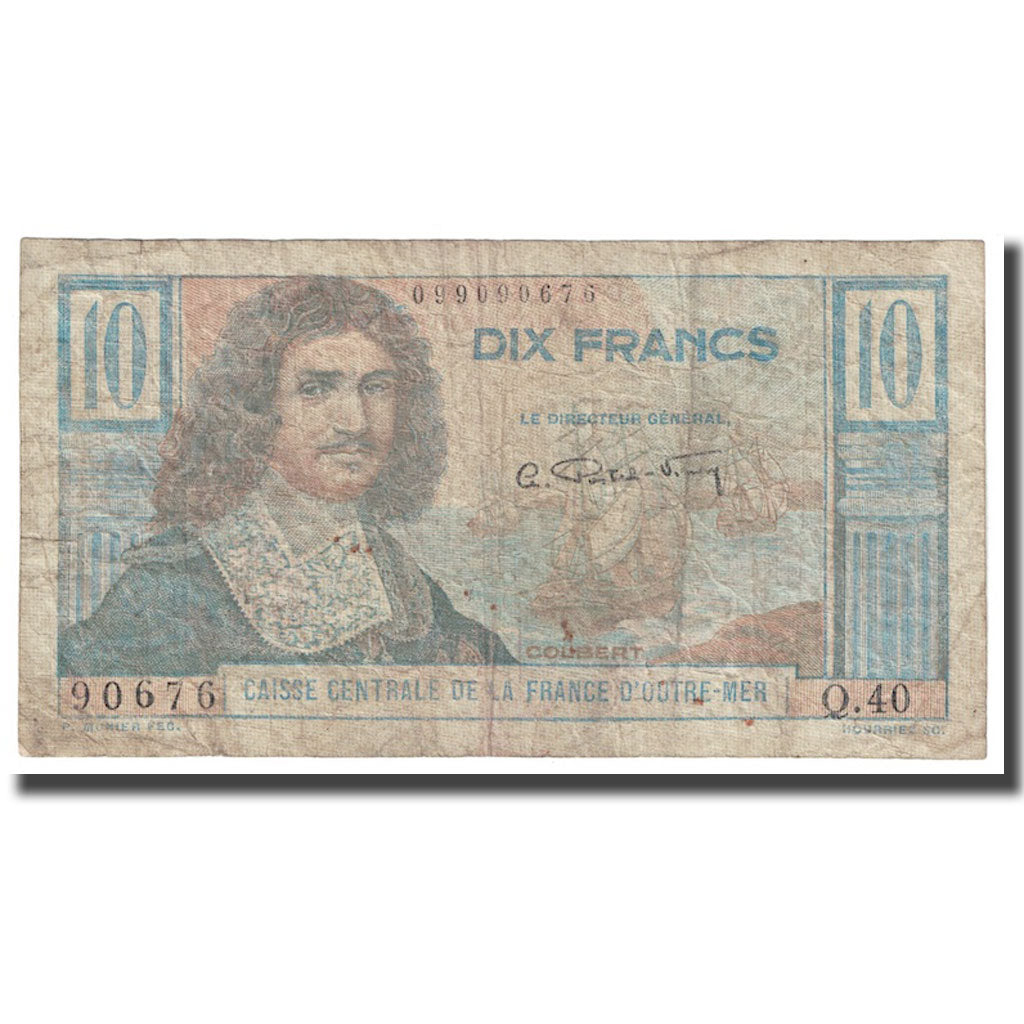 Banconote, Africa equatoriale francese, 10 Francs, Undated (1947), KM:21, B+