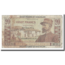 São Pedro e Miquelão, 20 Francs, Undated (1950-1960), VG(8-10), KM:24
