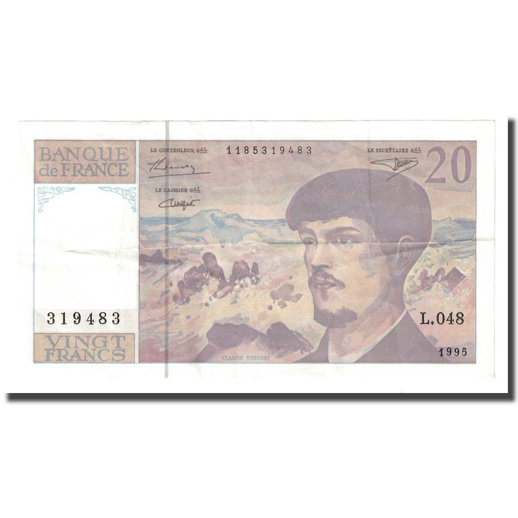 Francia, 20 Francs, Debussy, 1995, MBC+, Fayette:66ter.1, KM:151h