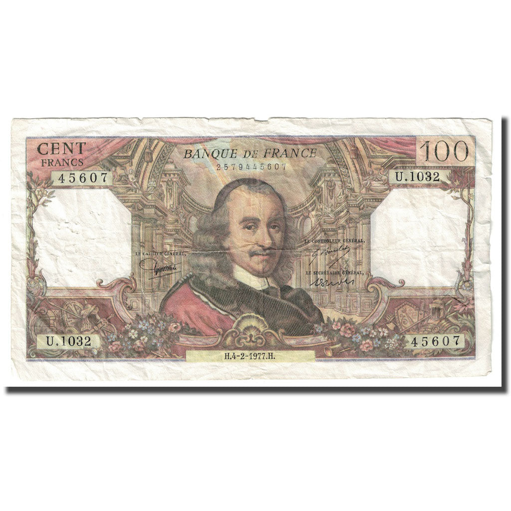Francia, 100 Francs, Corneille, 1977, 1977-02-04, MB+, Fayette:65.56, KM:149f