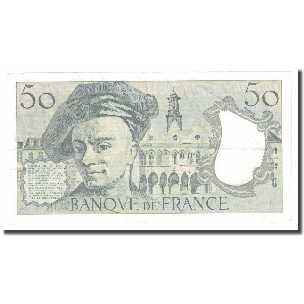 Francia, 50 Francs, Quentin de La Tour, 1990, MBC+, Fayette:67.16, KM:152e