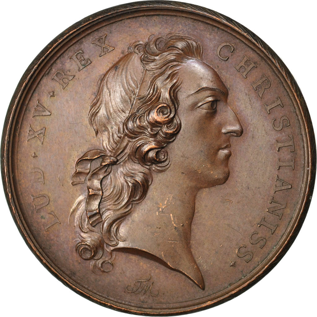 France, Medal, Louis XV, Politics, Society, War, TTB+, Cuivre, Divo:113.