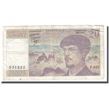 France, 20 Francs, Debussy, 1987, TB, Fayette:66.8, KM:151b
