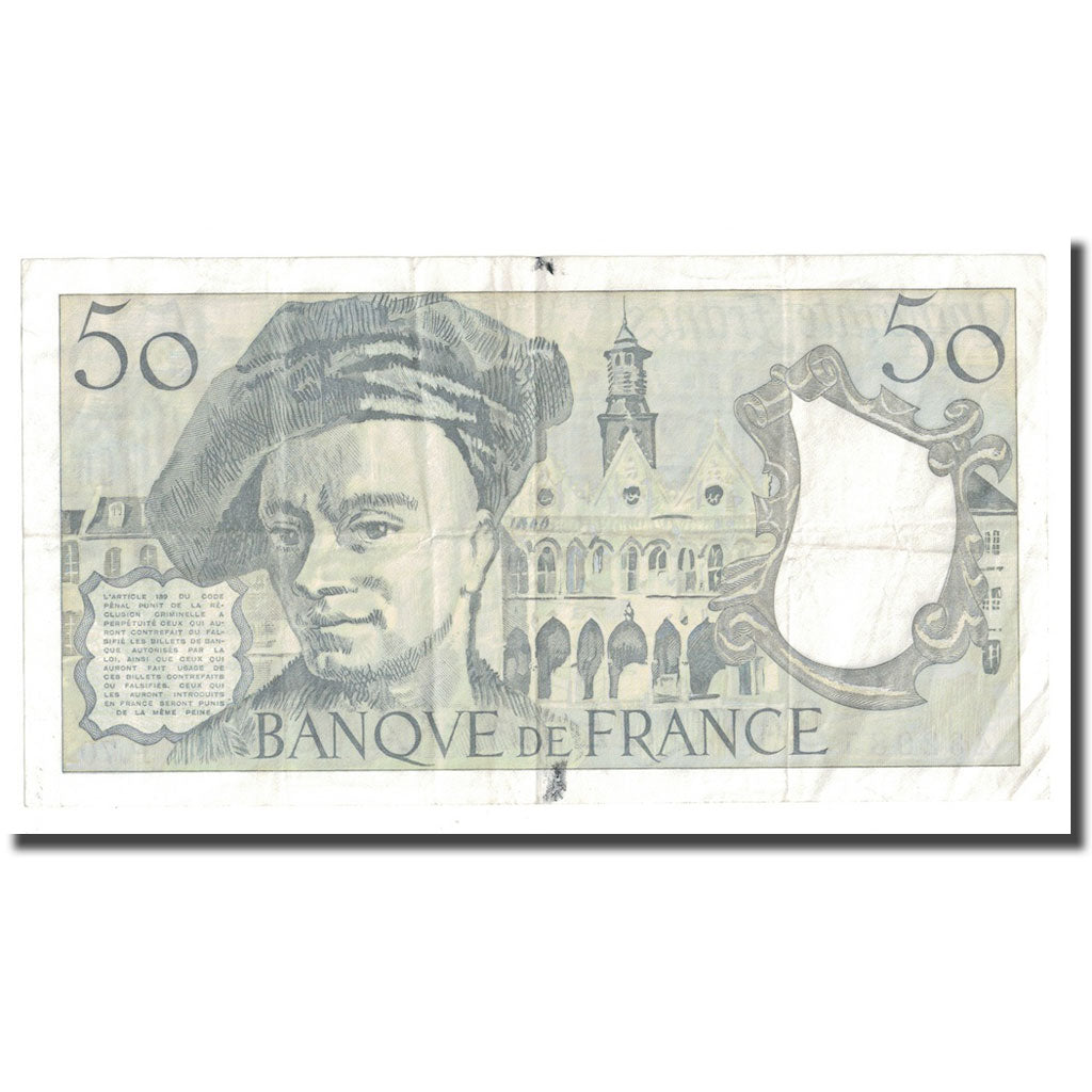 França, 50 Francs, Quentin de La Tour, 1992, EF(40-45), Fayette:67.18, KM:152f