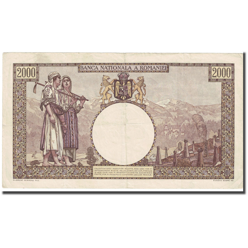 Banconote, Romania, 2000 Lei, 1944, 1944-10-10, KM:53a, BB