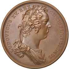 France, Medal, Le Pont de Compiègne, Louis XV, 1730, AU(55-58), Copper