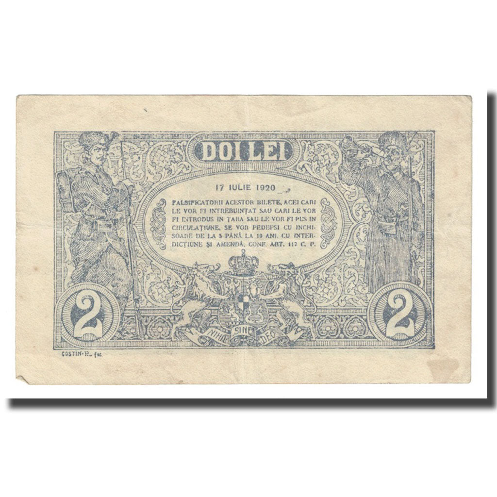 Billet, Roumanie, 2 Lei, 1920, 1920-07-17, KM:27A, TTB+