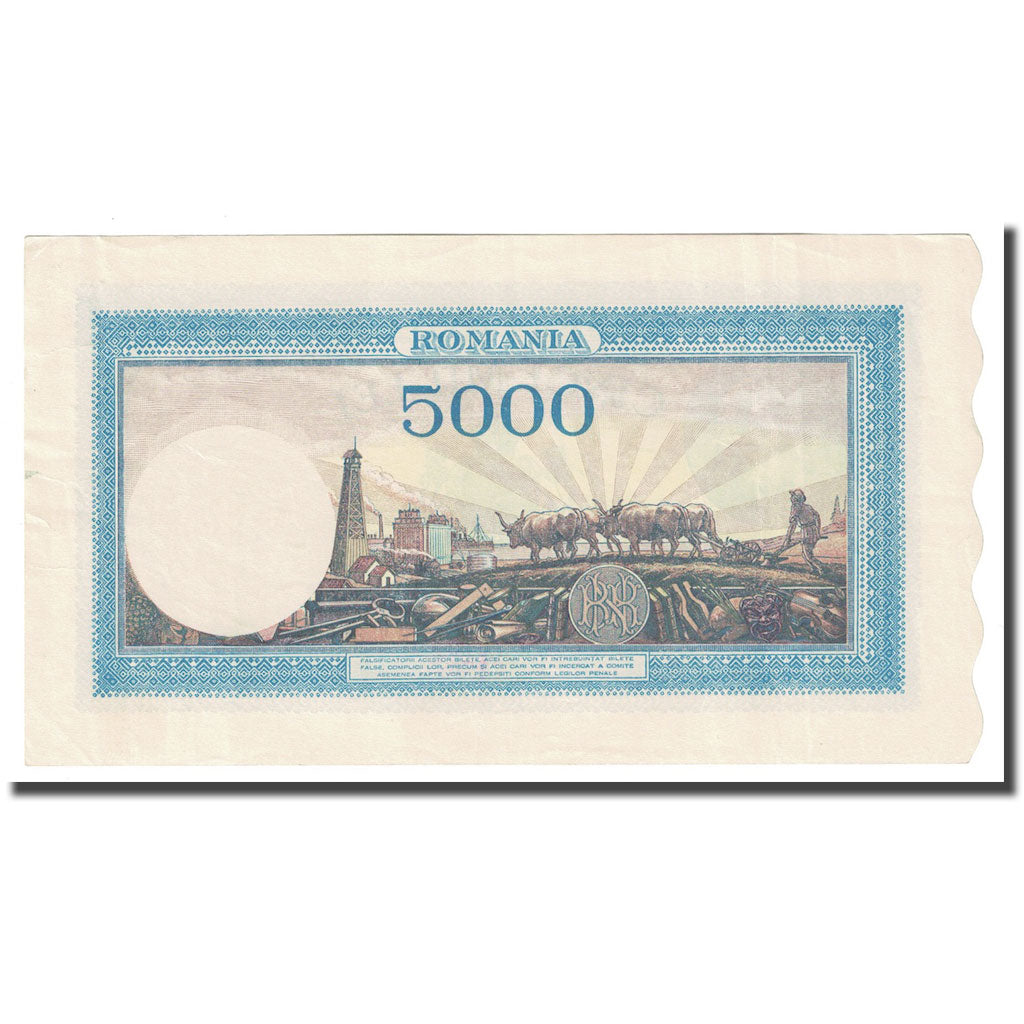Banconote, Romania, 5000 Lei, 1943, 1943-09-28, KM:55, SPL