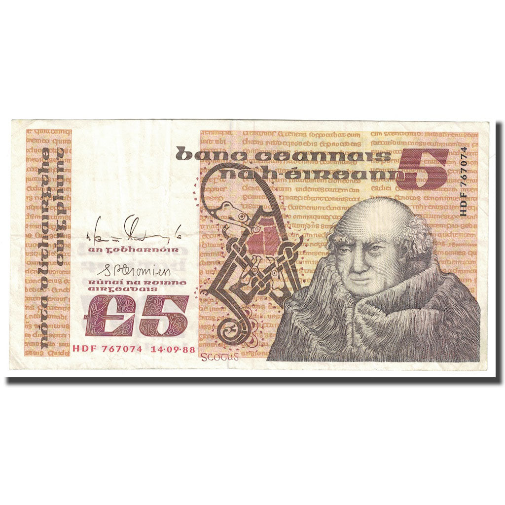 Banconote, Irlanda - Repubblica, 5 Pounds, 1988, 1988-09-14, KM:71c, BB