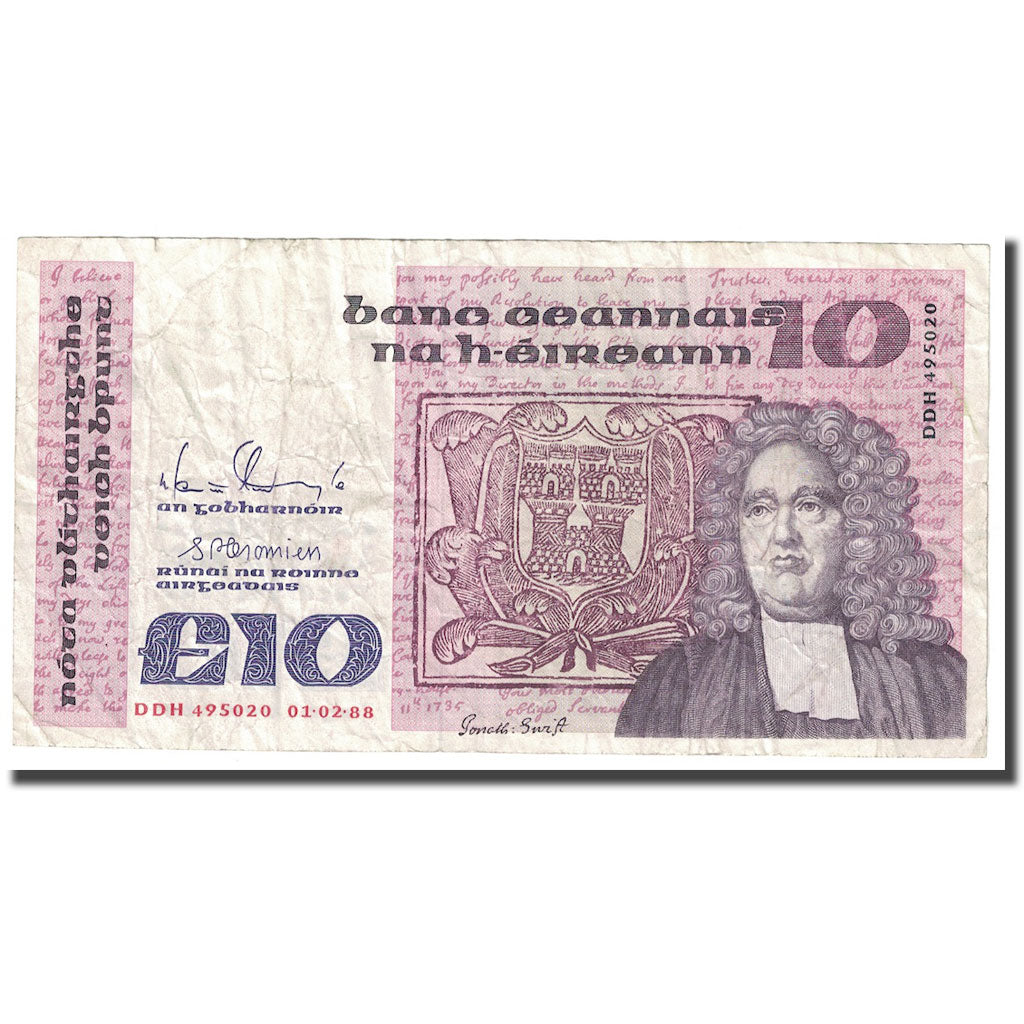 Billet, Ireland - Republic, 10 Pounds, 1988, 1988-02-01, KM:72c, TB+