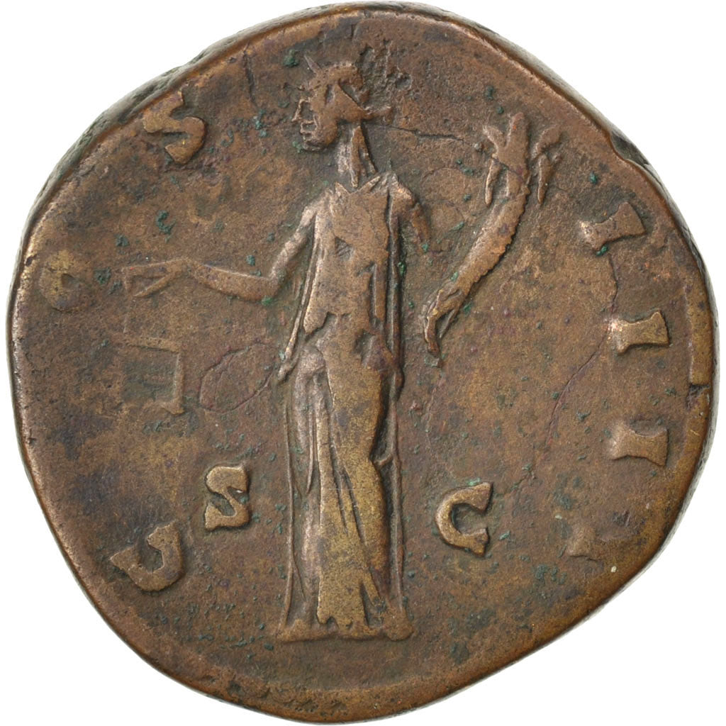 Coin, Antoninus Pius, Sestertius, EF(40-45), Copper, Cohen:232