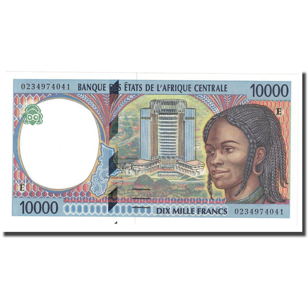 Geldschein, Zentralafrikanische Staaten, 10,000 Francs, 2000, KM:605Pf, UNZ
