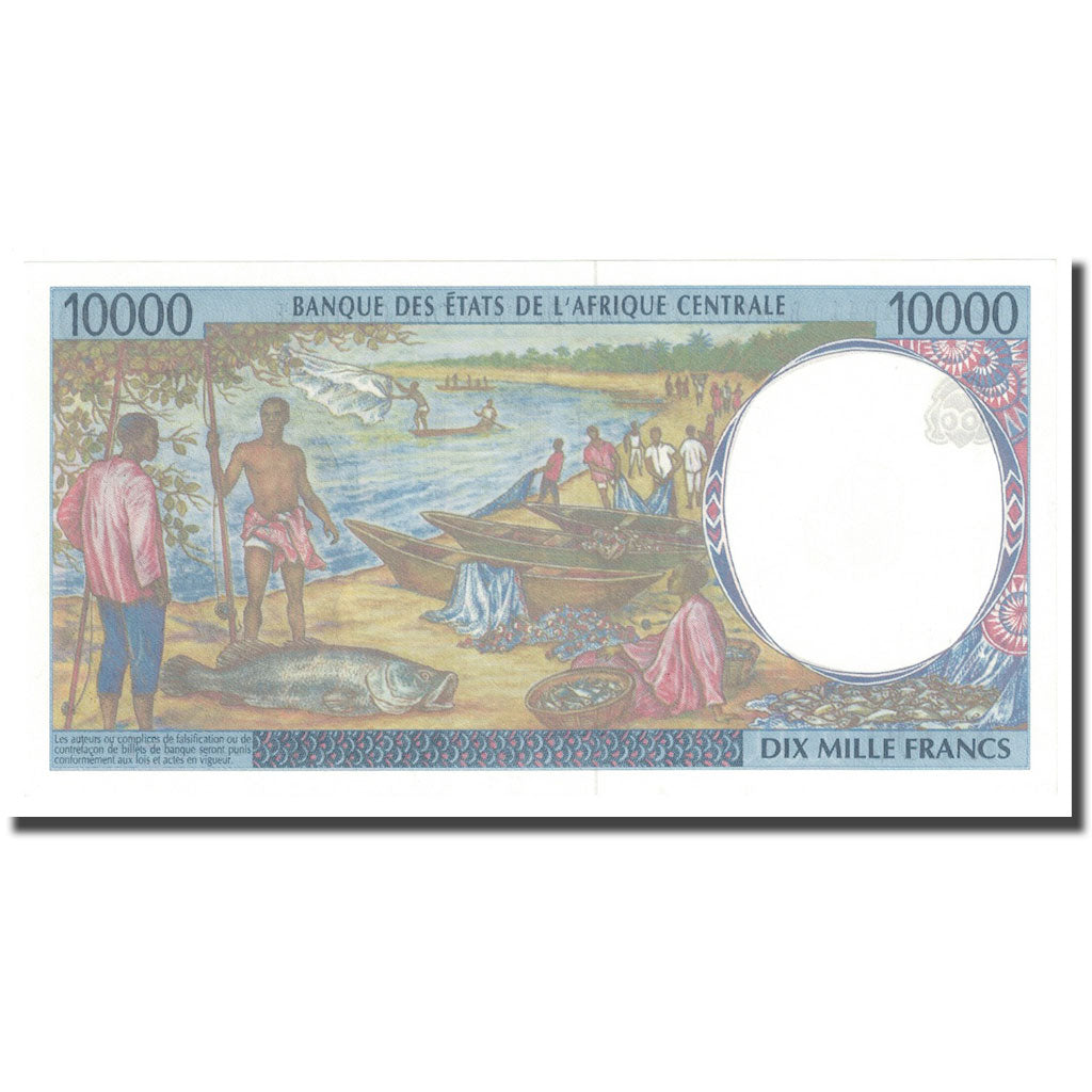 Geldschein, Zentralafrikanische Staaten, 10,000 Francs, 2000, KM:605Pf, UNZ