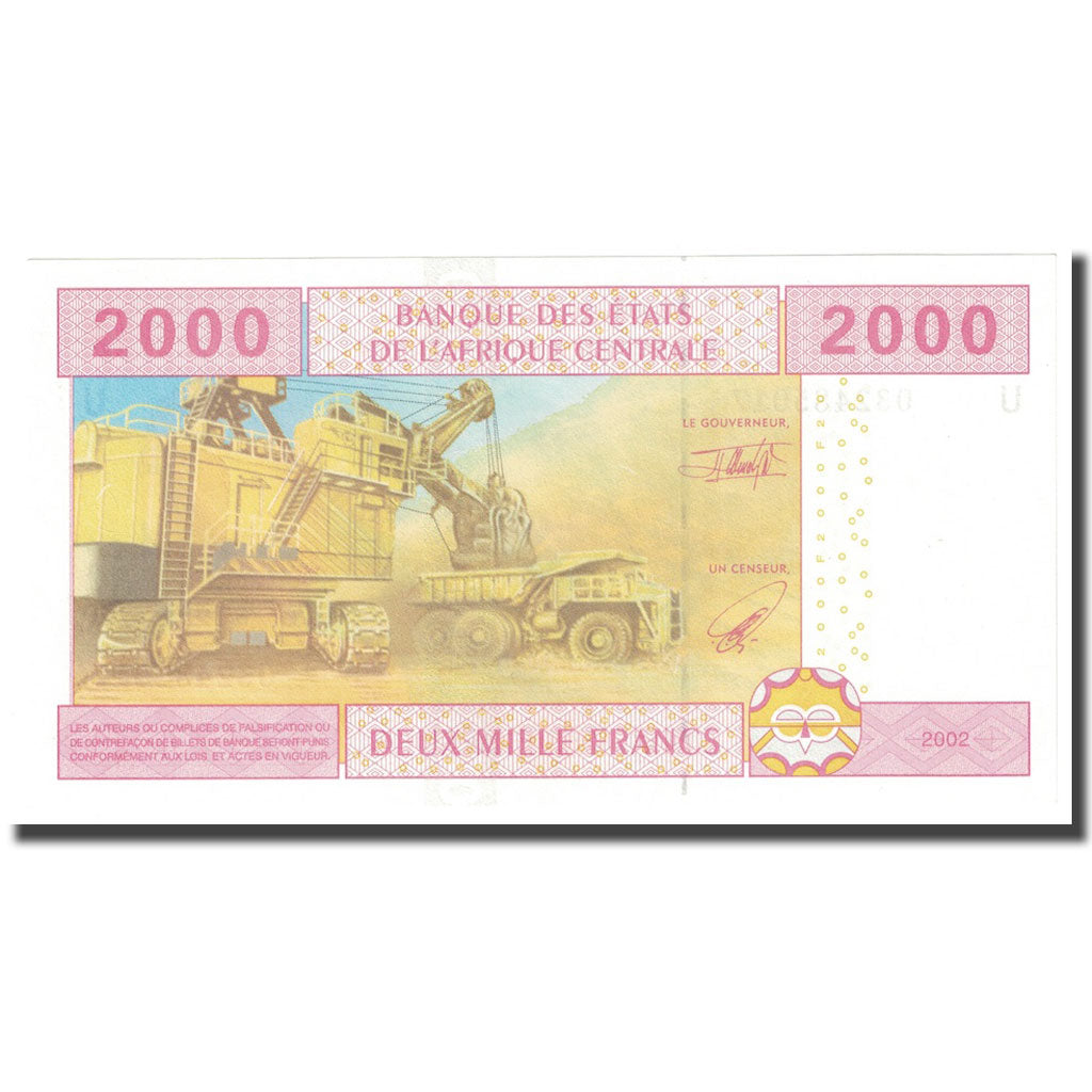 Billete, 2000 Francs, 2002, Estados del África central, KM:208U, UNC