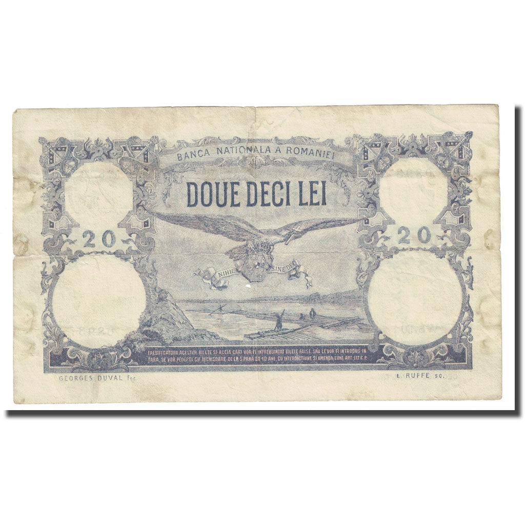 Billet, Roumanie, 20 Lei, 1929, 1929-01-31, KM:20a, TB