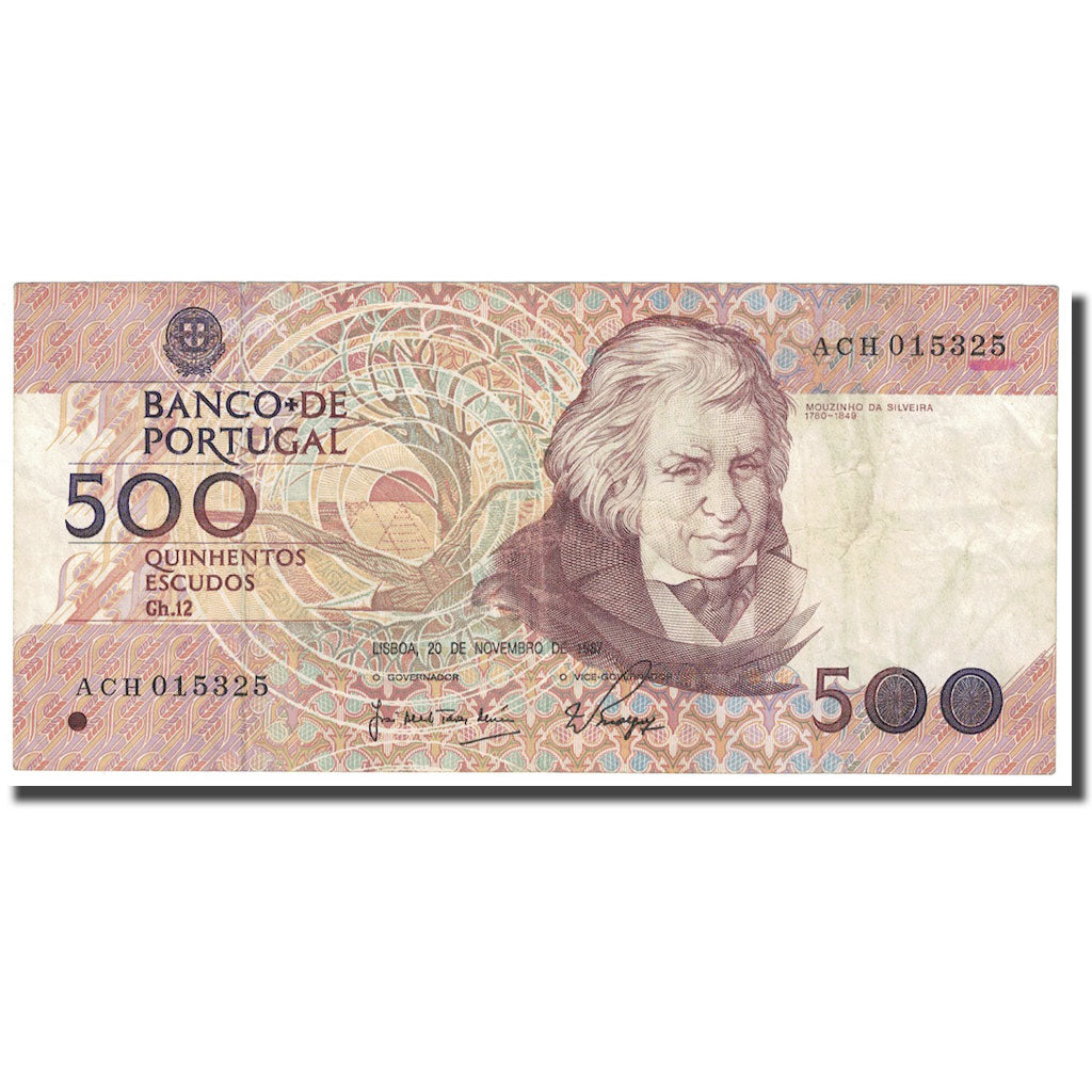 Banconote, Portogallo, 500 Escudos, 1987, 1987-11-20, KM:180a, MB+