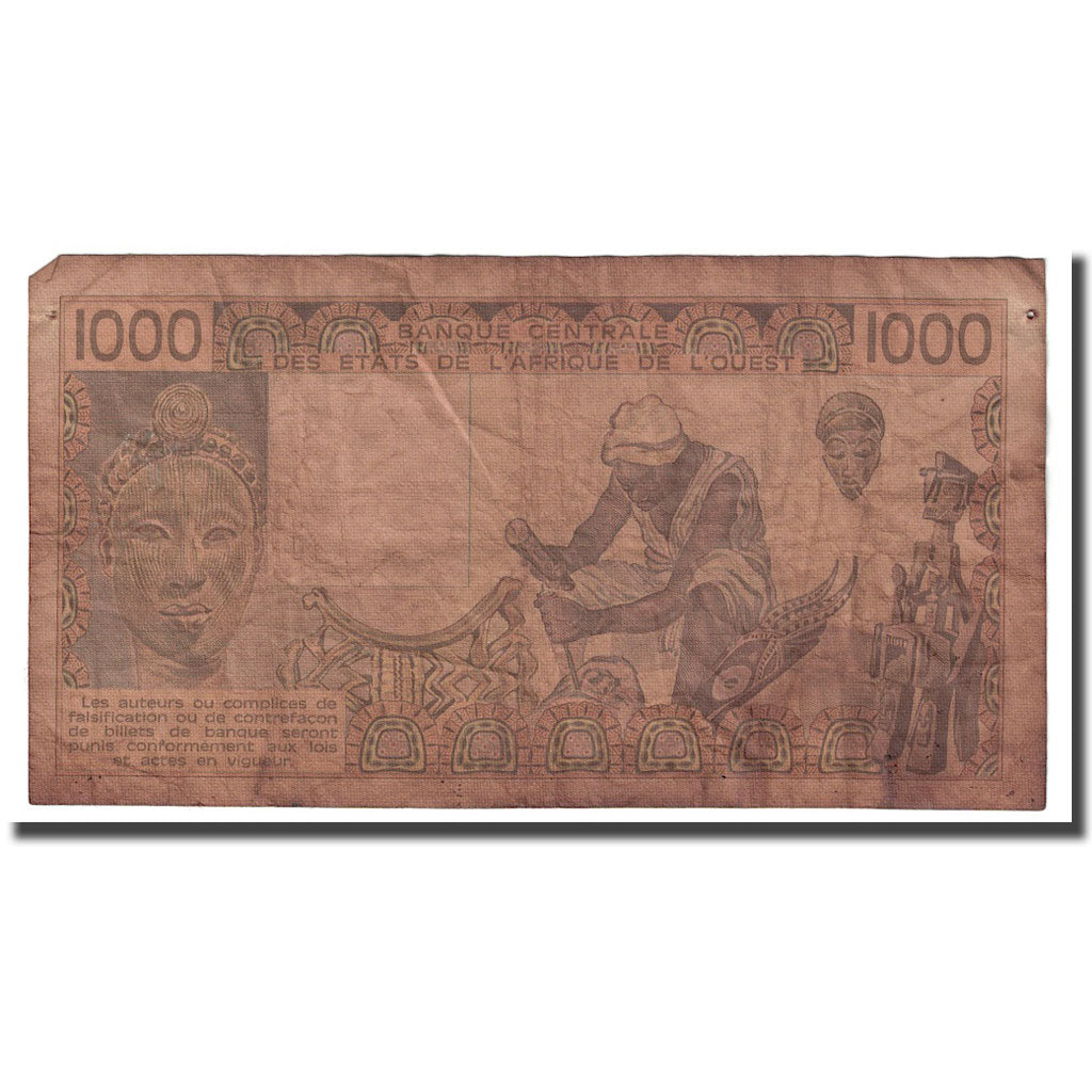 Geldschein, West African States, 1000 Francs, 1985, KM:607Hf, SGE