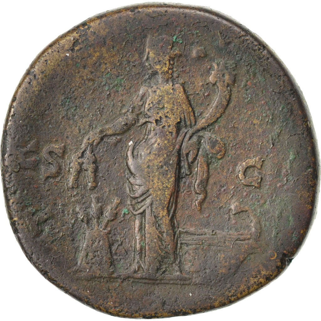 Antoninus Pius, Sestertius, VF(30-35), Copper, Cohen #845, 23.80