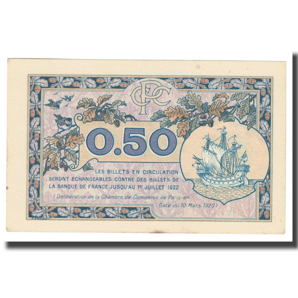 França, 50 Centimes, PIROT 97.31, 1922, 1922-07-01, PARIS, AU(50-53)