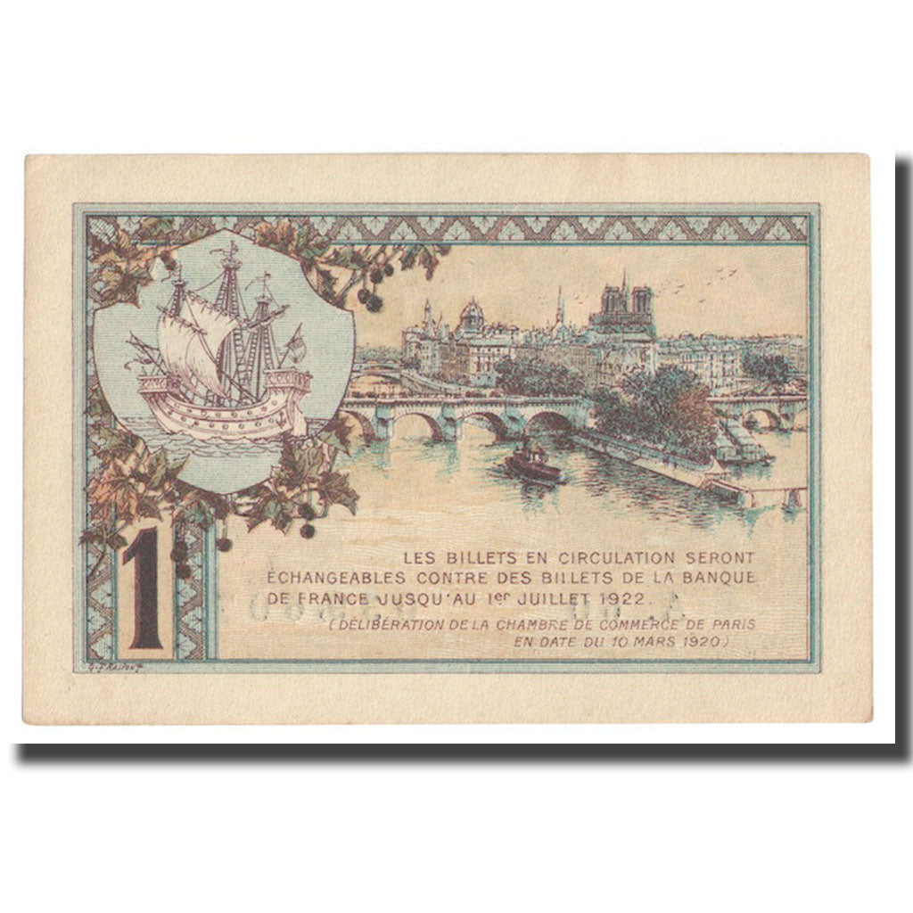 França, 1 Franc, PIROT 97.36, 1920, 1920-03-10, PARIS, AU(55-58)