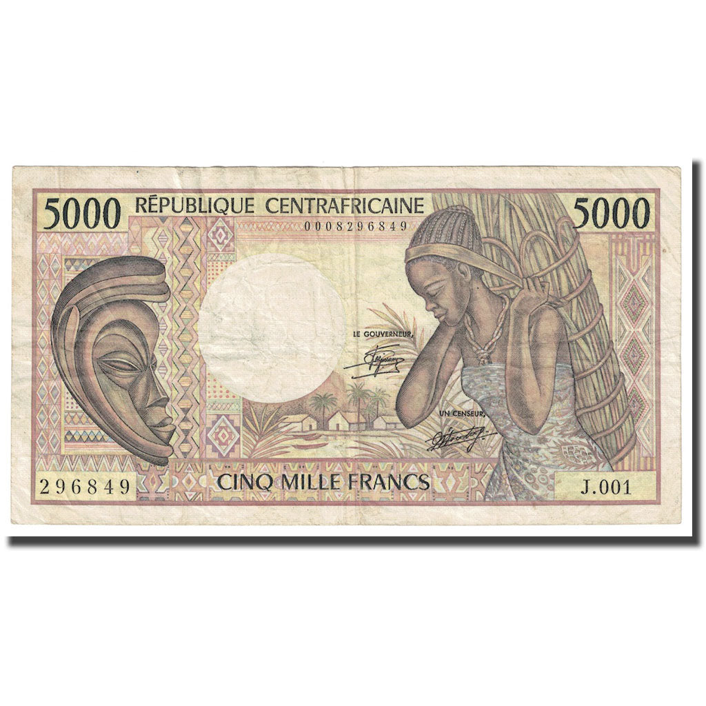 Geldschein, Zentralafrikanische Republik, 5000 Francs, 1980, 1980-01-01, KM:11