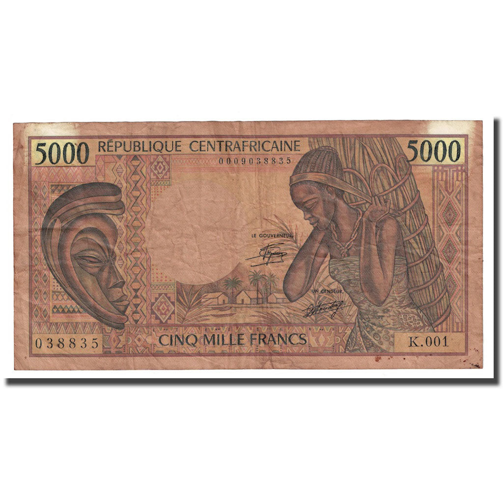 Geldschein, Zentralafrikanische Republik, 5000 Francs, 1980, 1980-01-01, KM:11