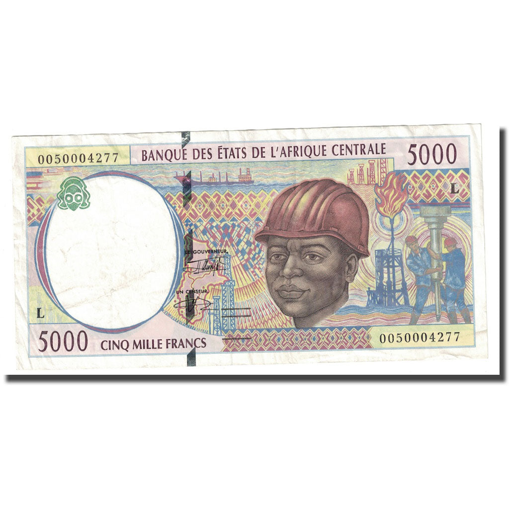 Geldschein, Zentralafrikanische Staaten, 5000 Francs, 2002, KM:609C, UNZ-