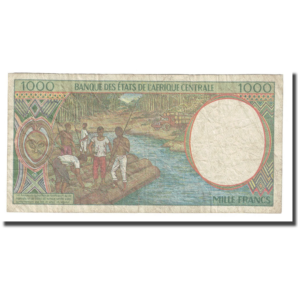 Banconote, Stati dell’Africa centrale, 1000 Francs, 2000, KM:102Cg, MB+