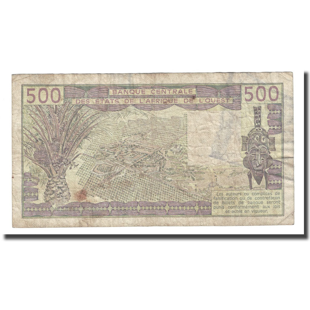 Banconote, Stati dell'Africa occidentale, 500 Francs, 1985, KM:706Kh, MB