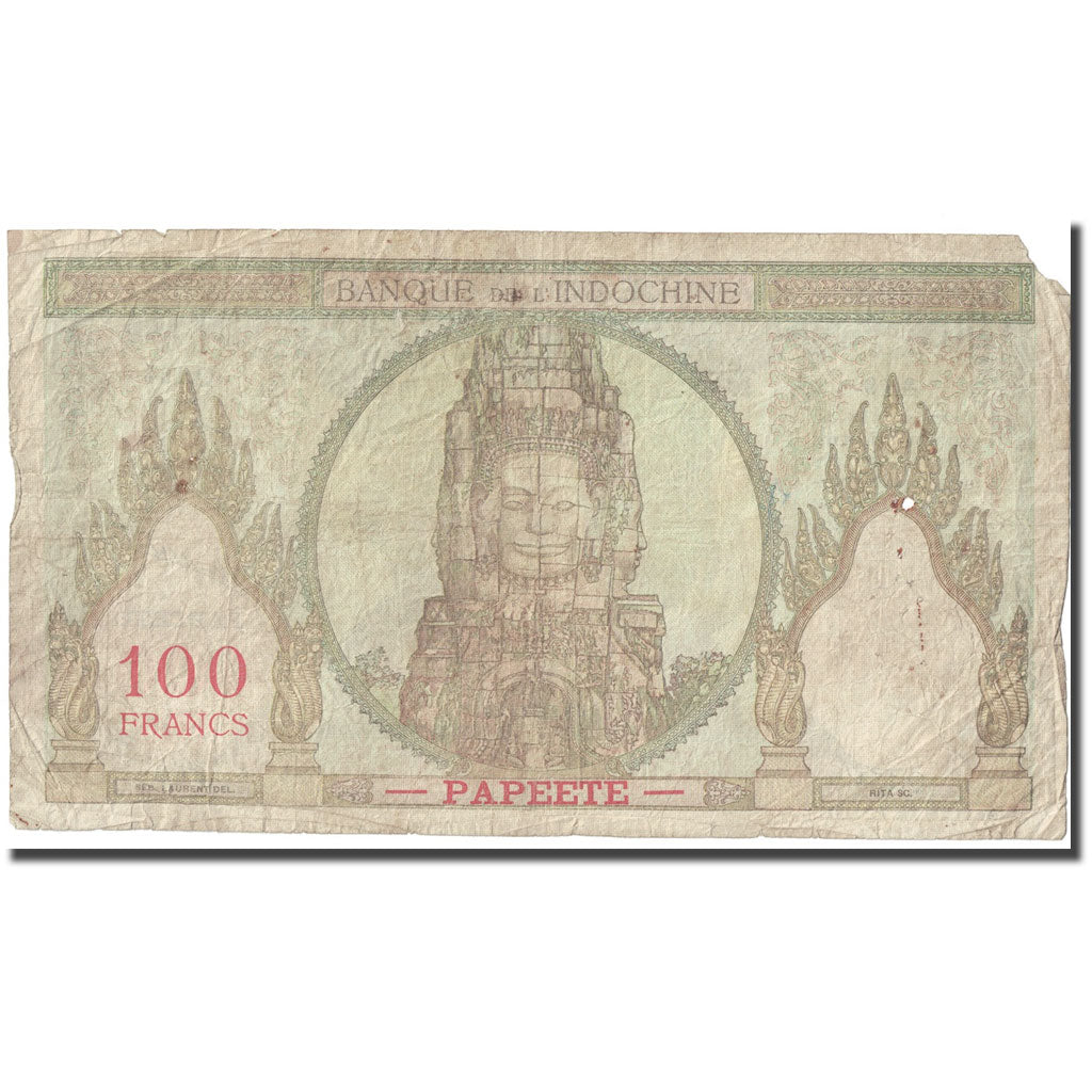 Banknote, Tahiti, 100 Francs, Undated (1939-65), KM:14d, F(12-15)
