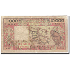Billet, West African States, 10,000 Francs, Undated (1977-92), KM:109Ad, TB