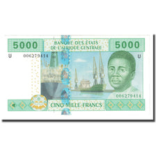 Banknot, Państwa Afryki Środkowej, 5000 Francs, 2002, KM:209U, UNC(65-70)