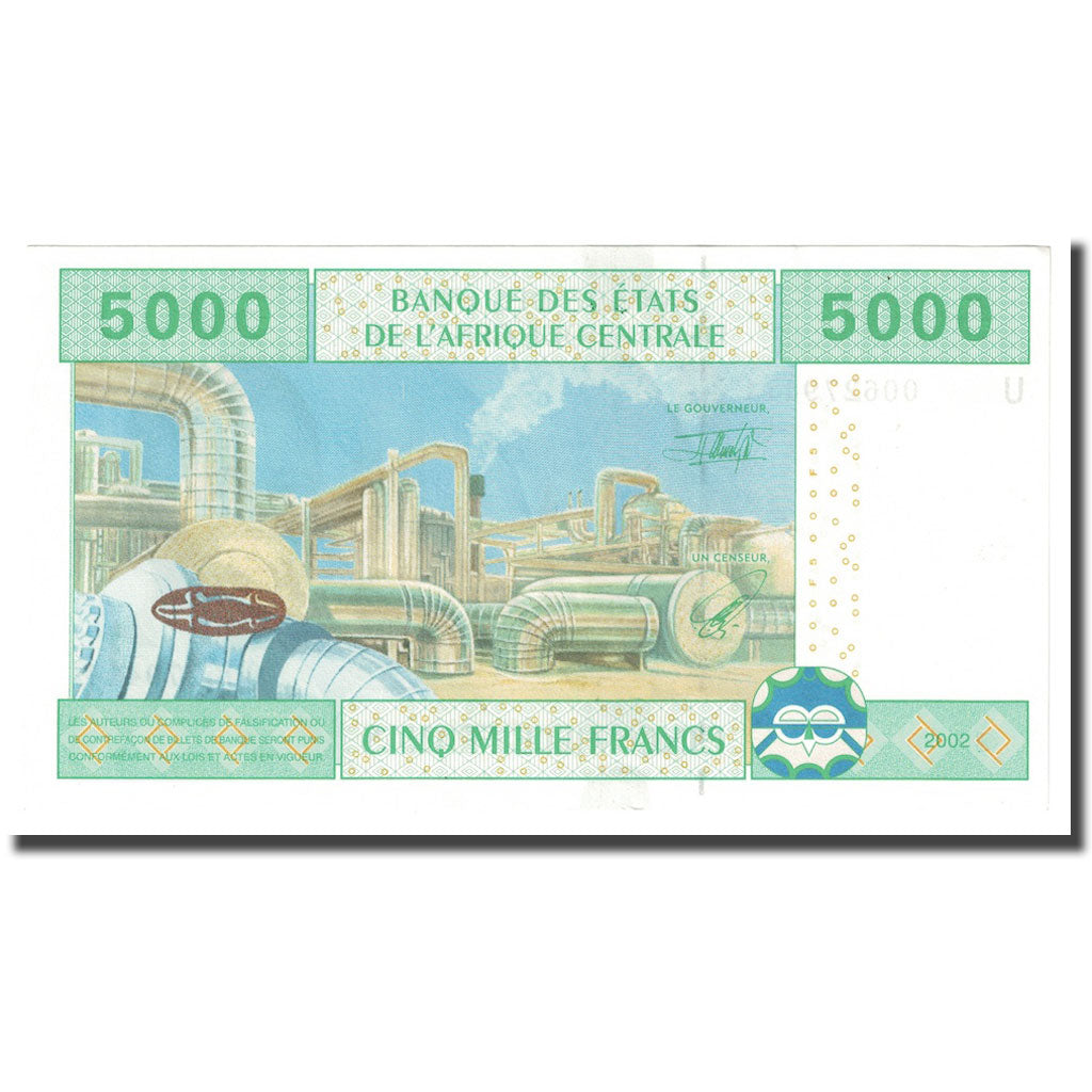 Banknote, Central African States, 5000 Francs, 2002, KM:209U, UNC(65-70)