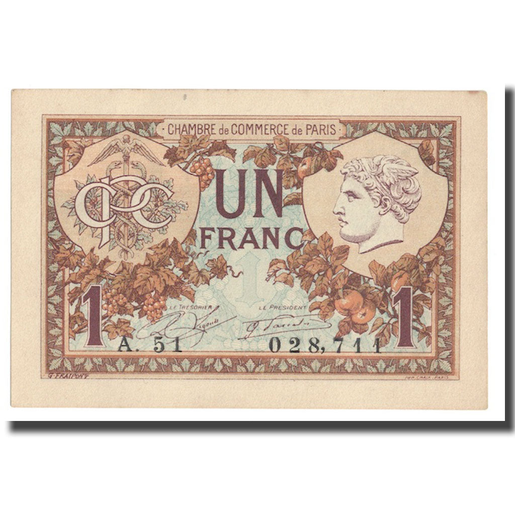 France, 1 Franc, PIROT 97.36, 1920, 1920-03-10, PARIS, AU(55-58)
