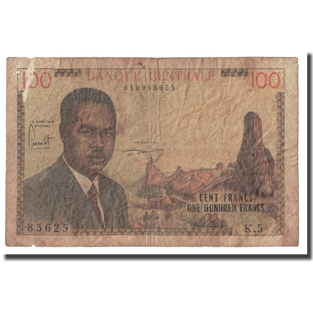Geldschein, Kamerun, 100 Francs, 1962, KM:10a, SGE+
