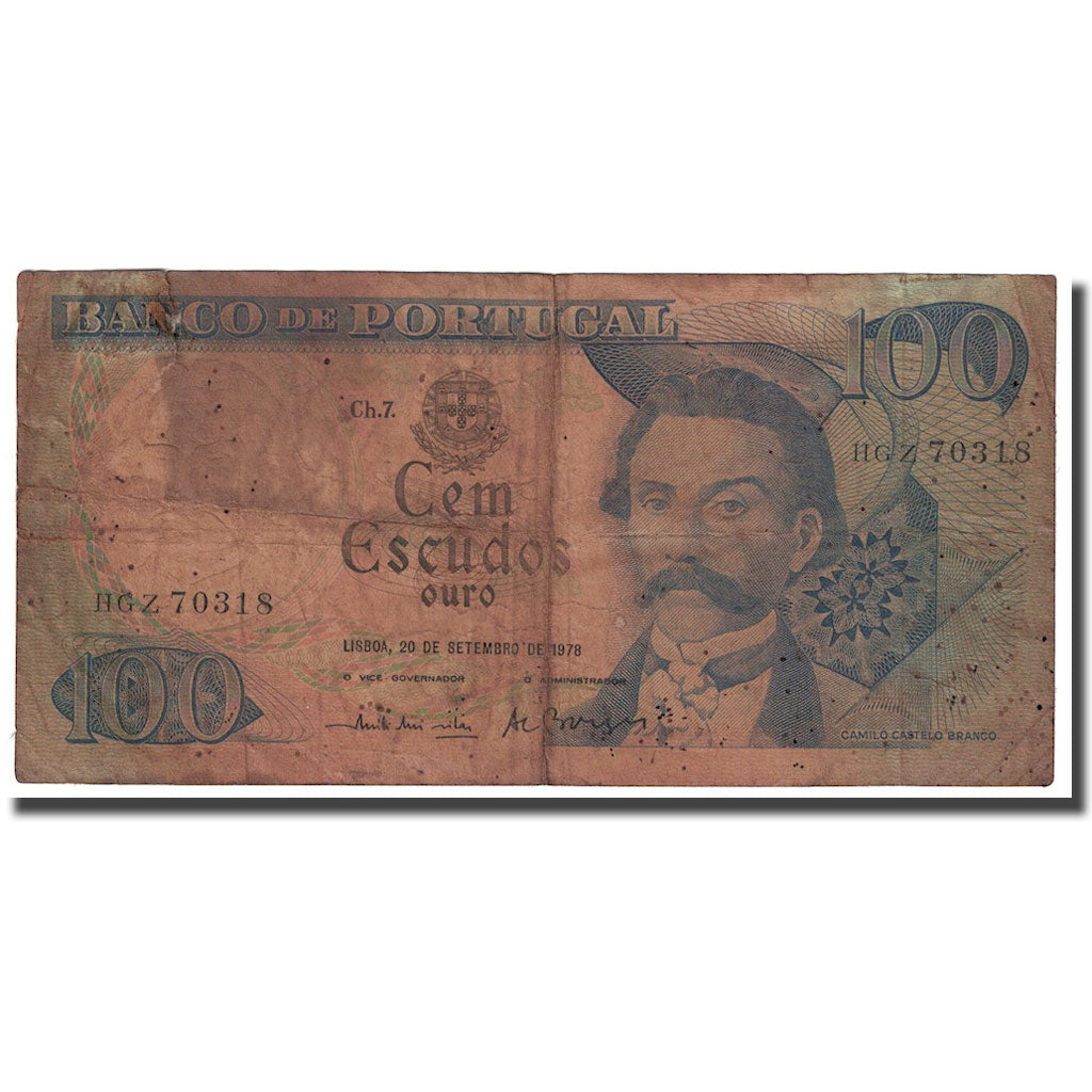 Biljet, Portugal, 100 Escudos, 1978, 1978-09-20, KM:169a, AB