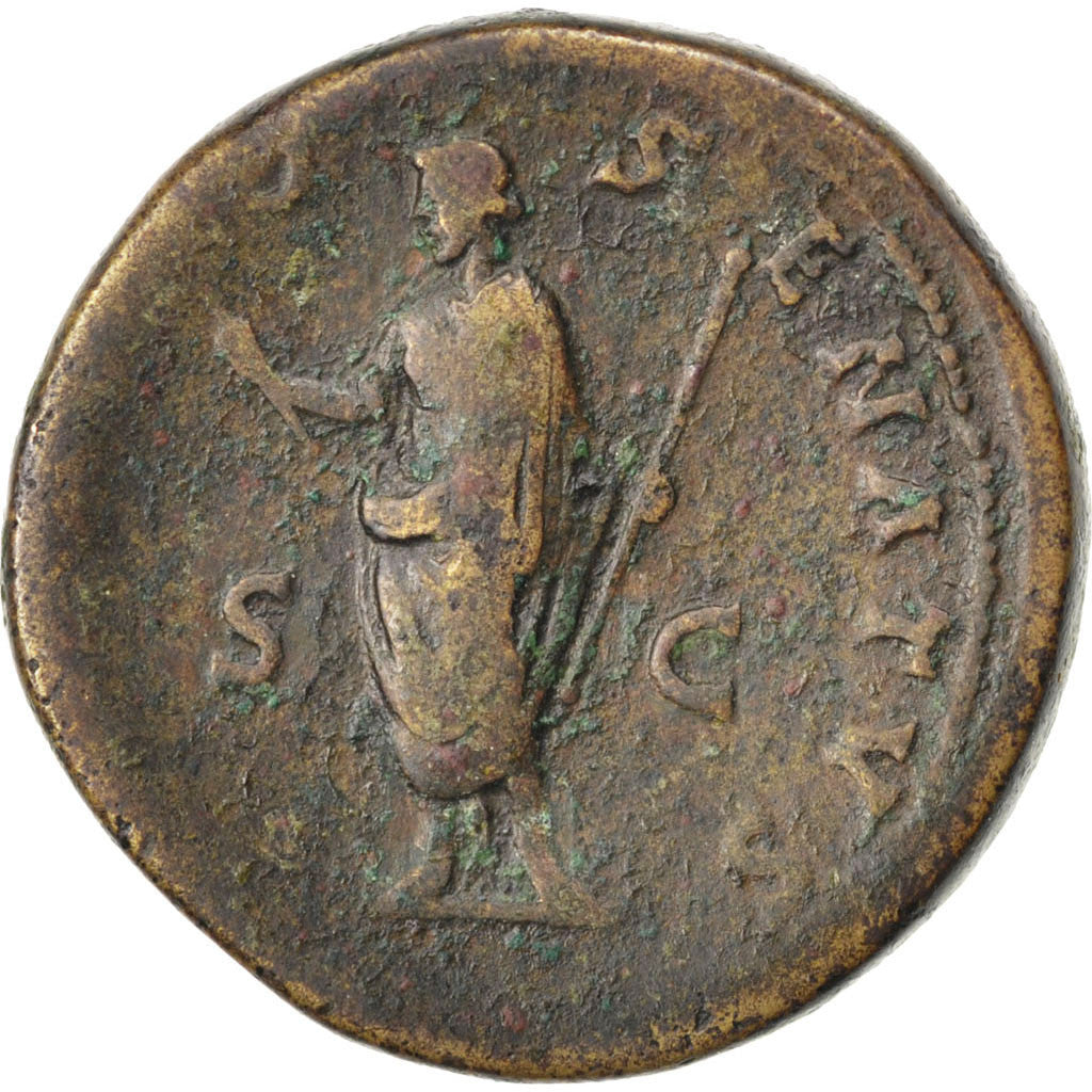 Coin, Antoninus Pius, Sestertius, Roma, VF(30-35), Copper, Cohen:399