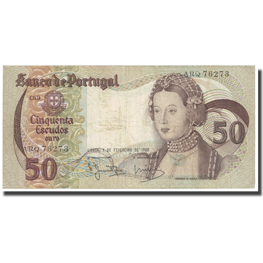 Geldschein, Portugal, 50 Escudos, 1968, 1968-05-28, KM:174a, S+