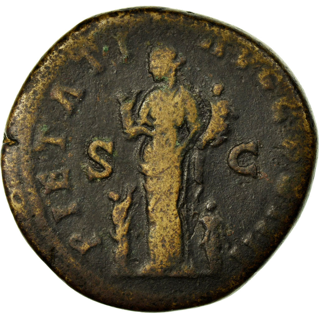 Coin, Antoninus Pius, Sestertius, Rome, VF(30-35), Copper, Cohen:626