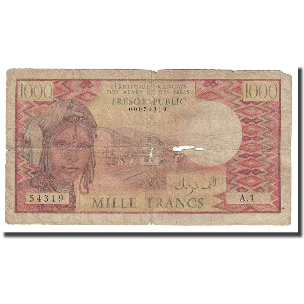 Banconote, Gibuti, 1000 Francs, 1979, KM:37a, B