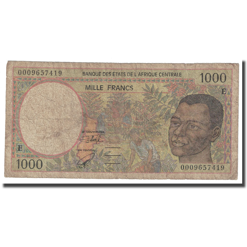 Geldschein, Zentralafrikanische Staaten, 1000 Francs, 1993, KM:202Ea, SGE+