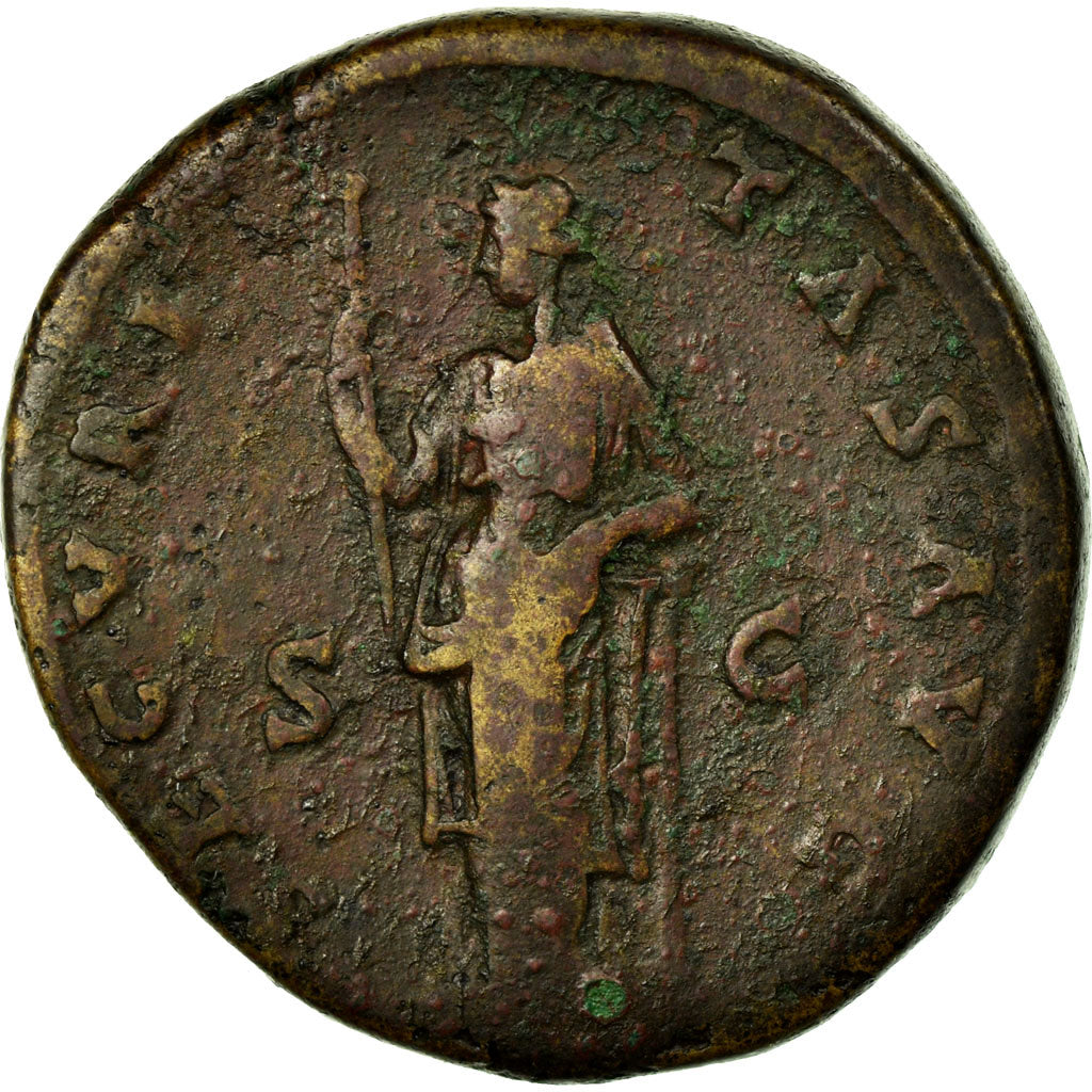 Coin, Antoninus Pius, Sestertius, Roma, VF(30-35), Copper, Cohen:780