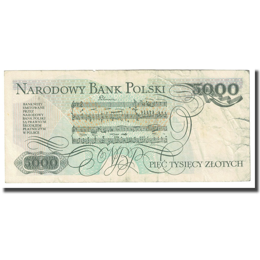 Geldschein, Polen, 5000 Zlotych, 1982, 1982-06-01, KM:150a, S+
