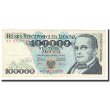 Nota, Polónia, 100,000 Zlotych, 1990, 1990-02-01, KM:154a, EF(40-45)
