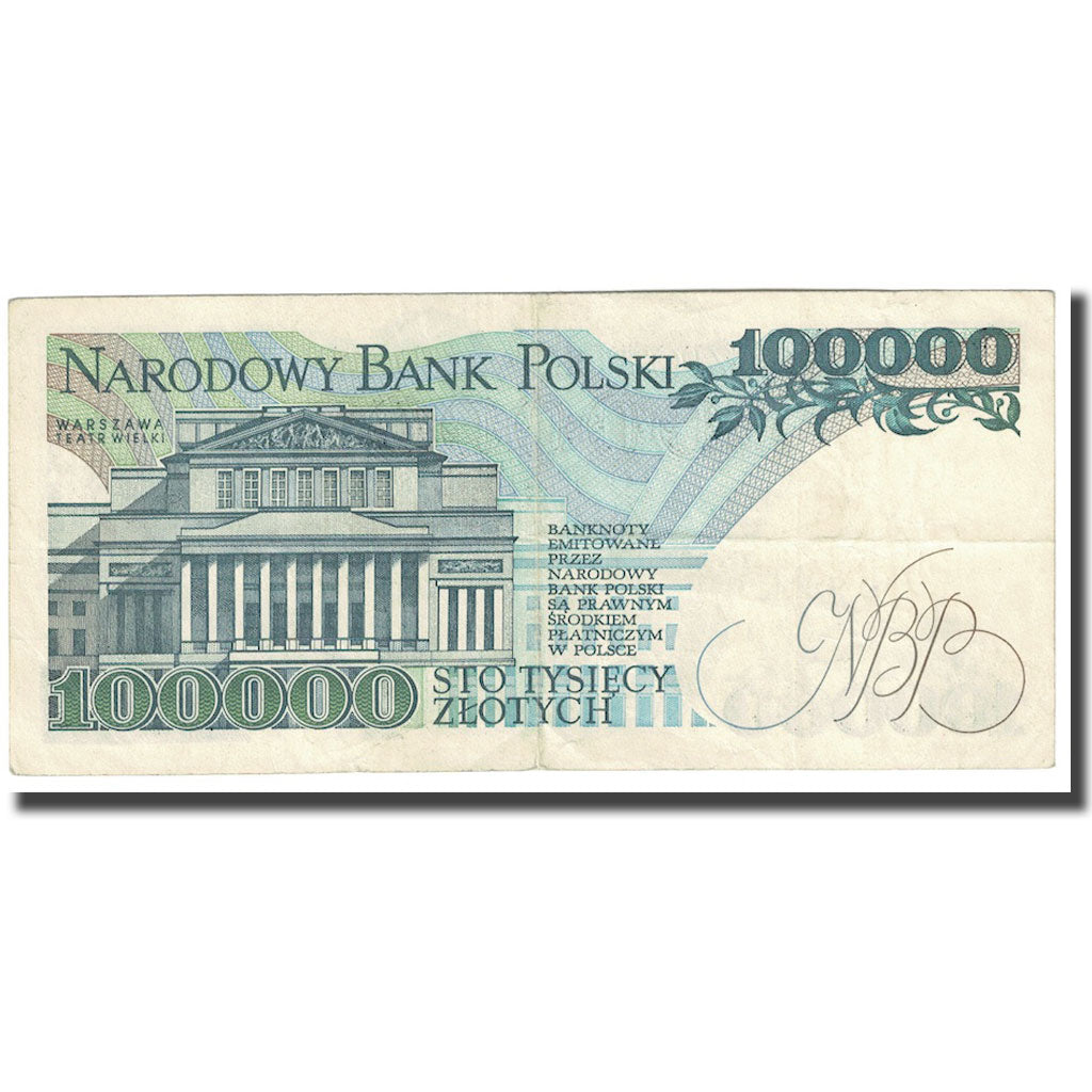 Nota, Polónia, 100,000 Zlotych, 1990, 1990-02-01, KM:154a, EF(40-45)