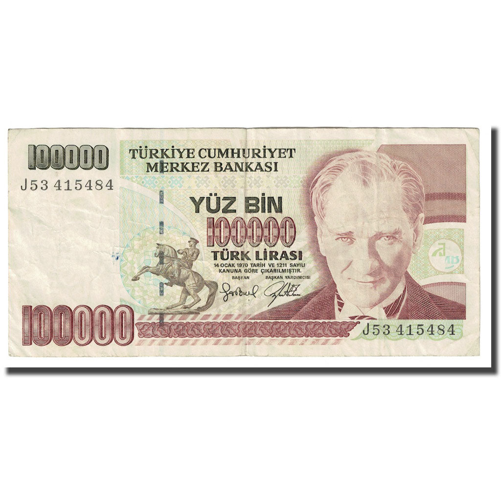 Billete, 100,000 Lira, 1991, Turquía, KM:205, BC+
