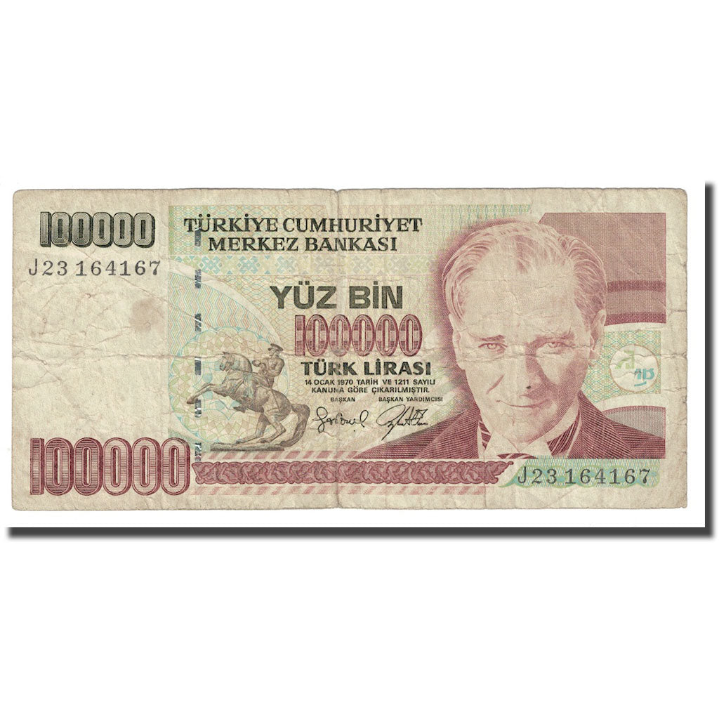 Billete, 100,000 Lira, 1991, Turquía, KM:205, BC